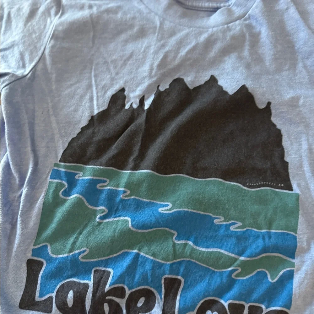 Kids Blue Lake Themed Graphic T-Shirt - Picture 2 of 2